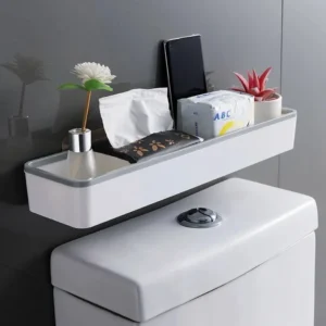 Wall-Mounted Over-Toilet Storage Shelf, White