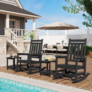 Outdoor HDPE Rocking Chair for Adults, 380lb Capacity, Ergonomic Design